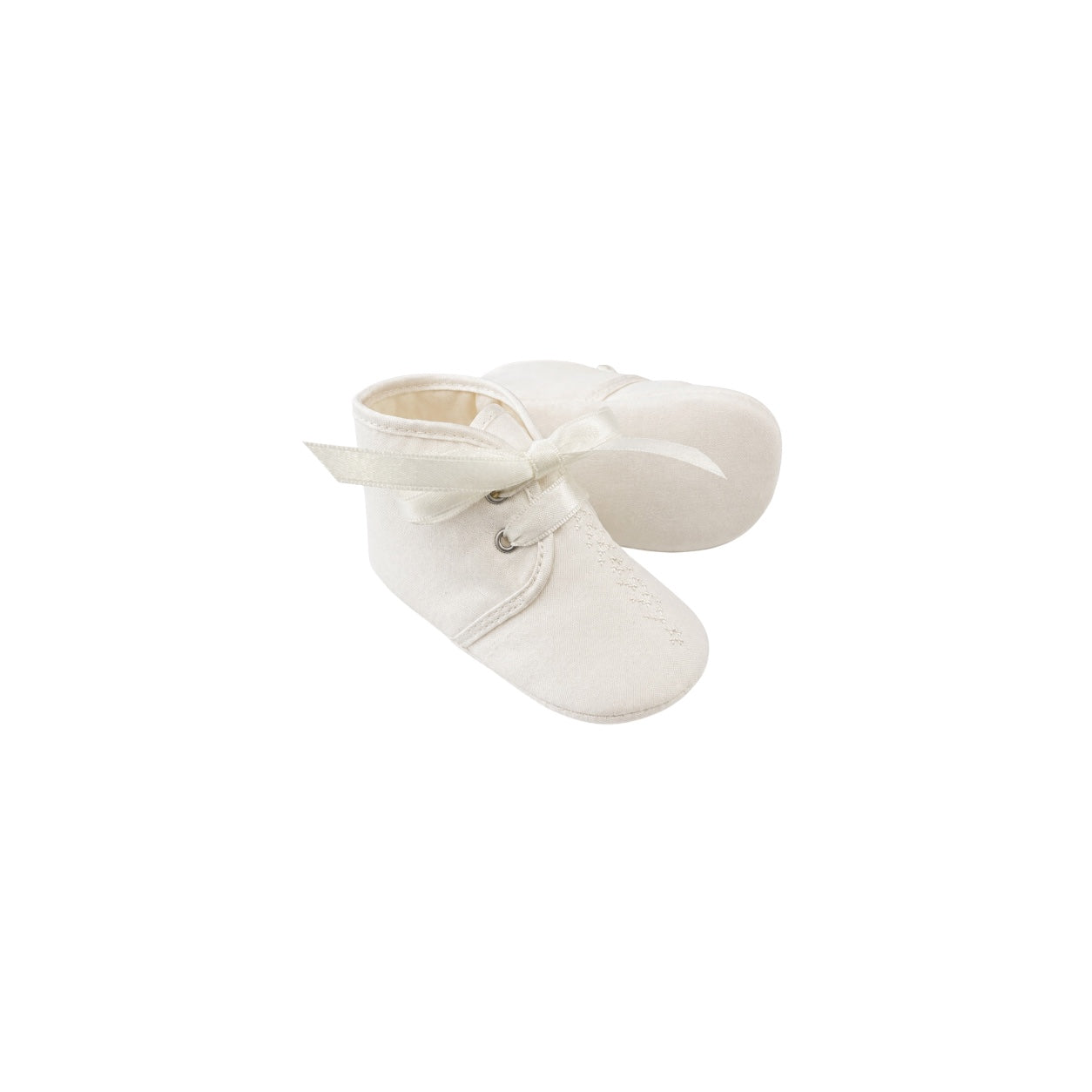 BE-BE Ivory Satin Pre-Walker Shoes (Soft Sole)