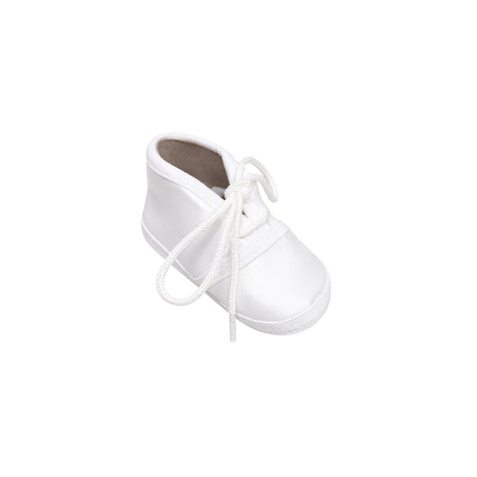 Fancy Kids White Lace-Up Baby Booties