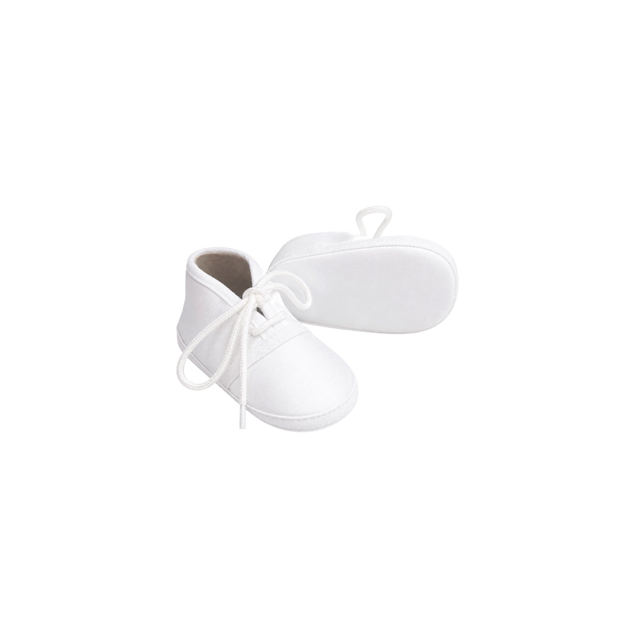 Fancy Kids White Lace-Up Baby Booties