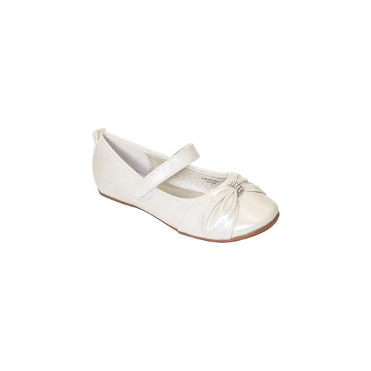 Jolene Ivory Ballet Flats with Rhinestone Accent Strap