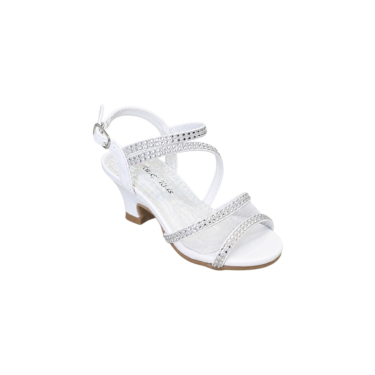 Fancy Kids Girls' Rhinestone Open-Toe Dress Heel Sandal