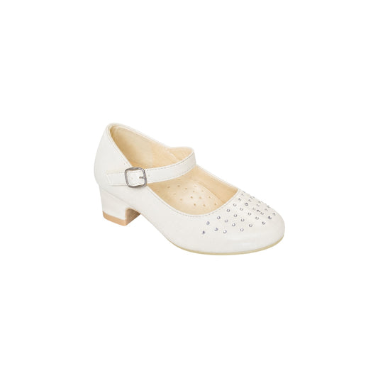 Jolene Girls' Rhinestone Toe Ivory Dress Heel