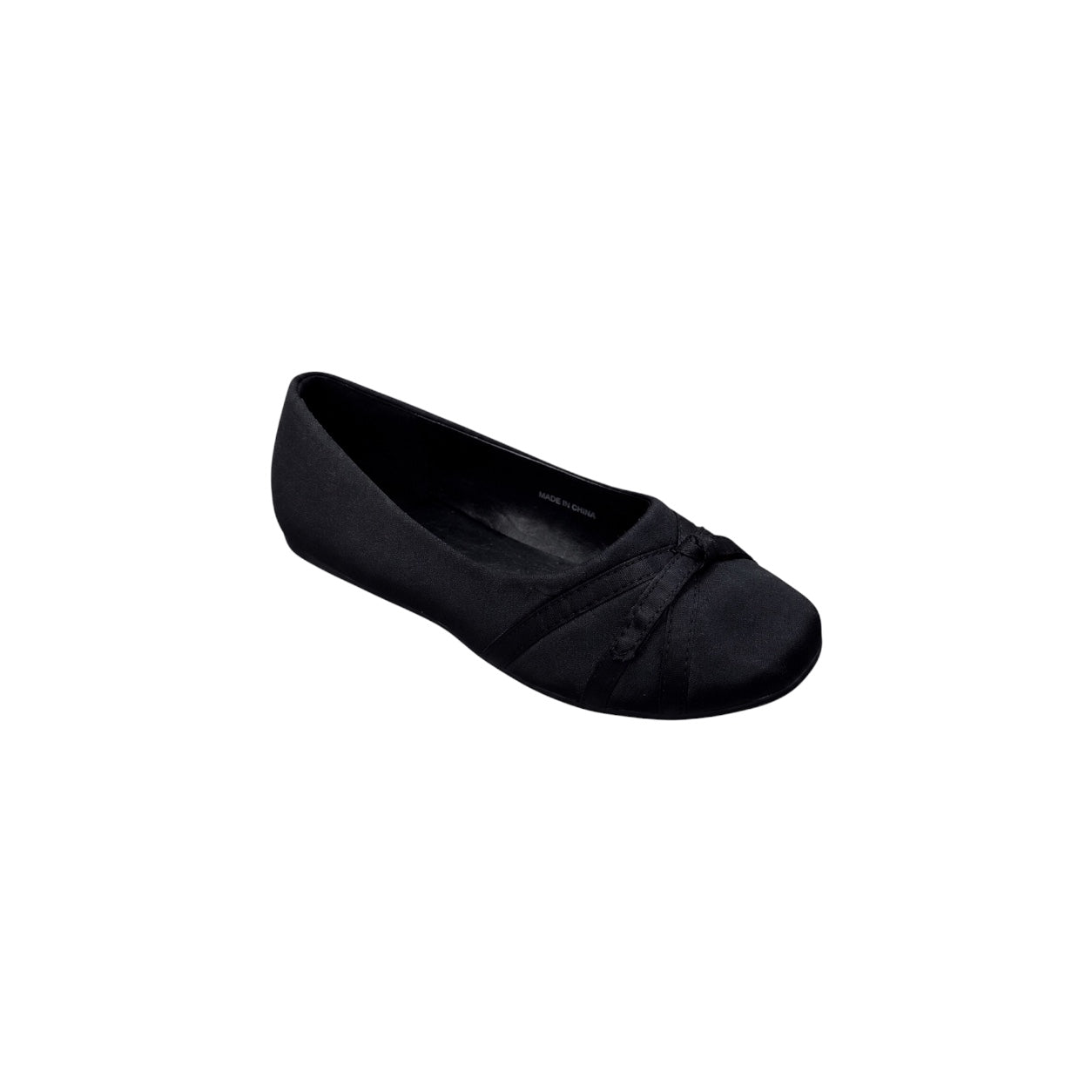 Jolene Girls' Black Satin Bow Dress Flats
