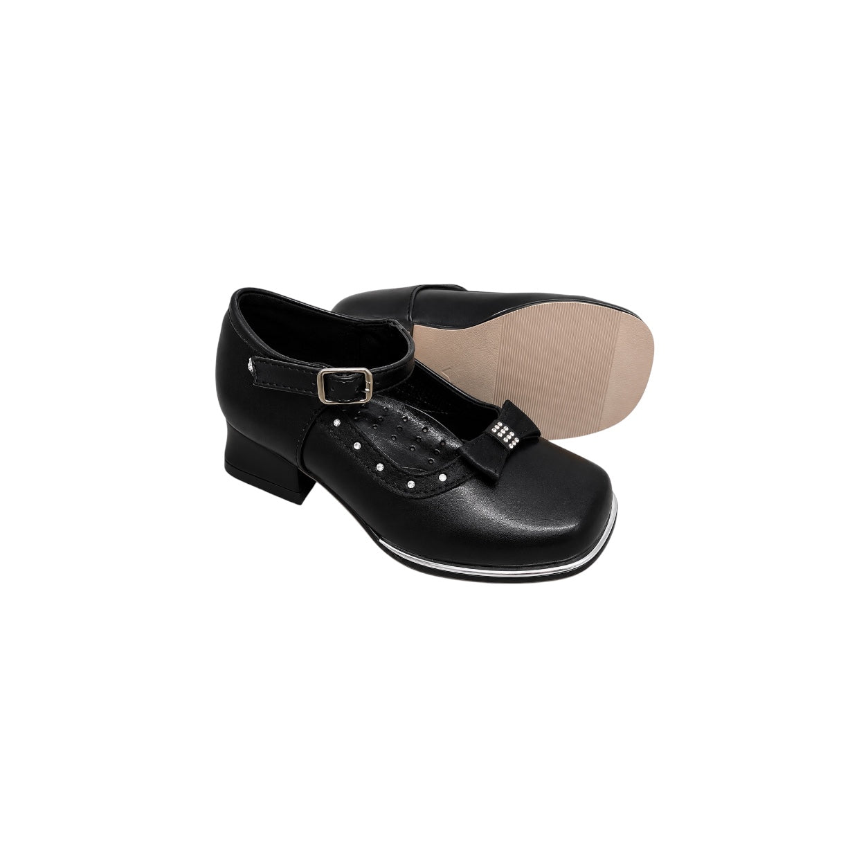Jolene Girls' Bow Accent Black Dress Heel