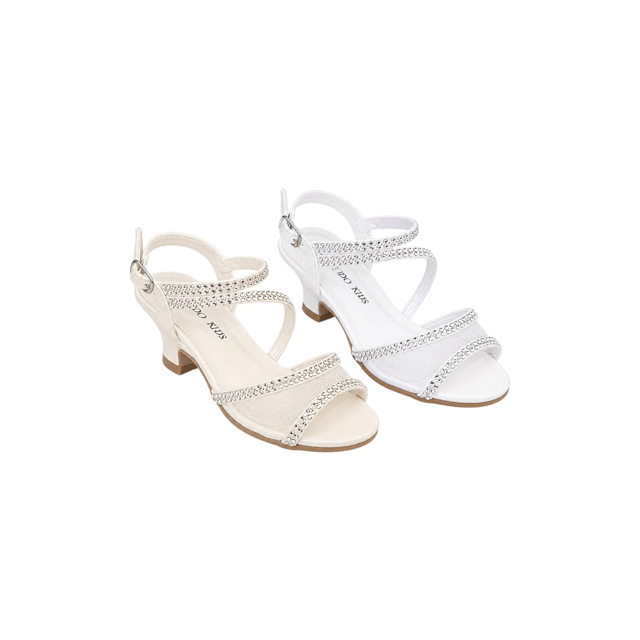 Fancy Kids Girls' Rhinestone Open-Toe Dress Heel Sandal