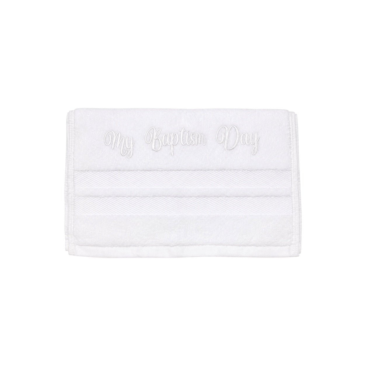 “My Baptism Day” Embroidered Cotton Towel