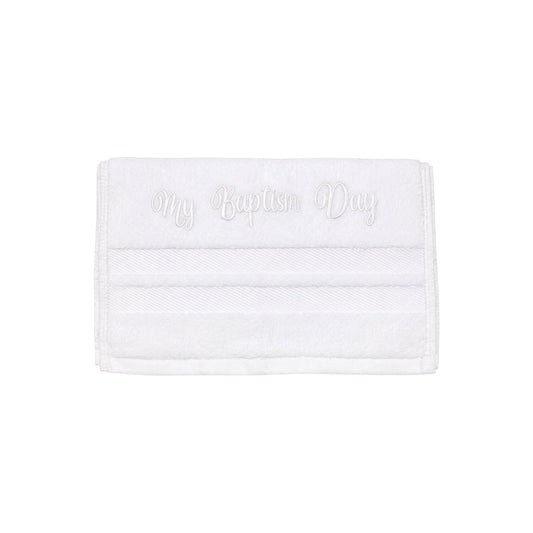 “My Baptism Day” Embroidered Cotton Towel