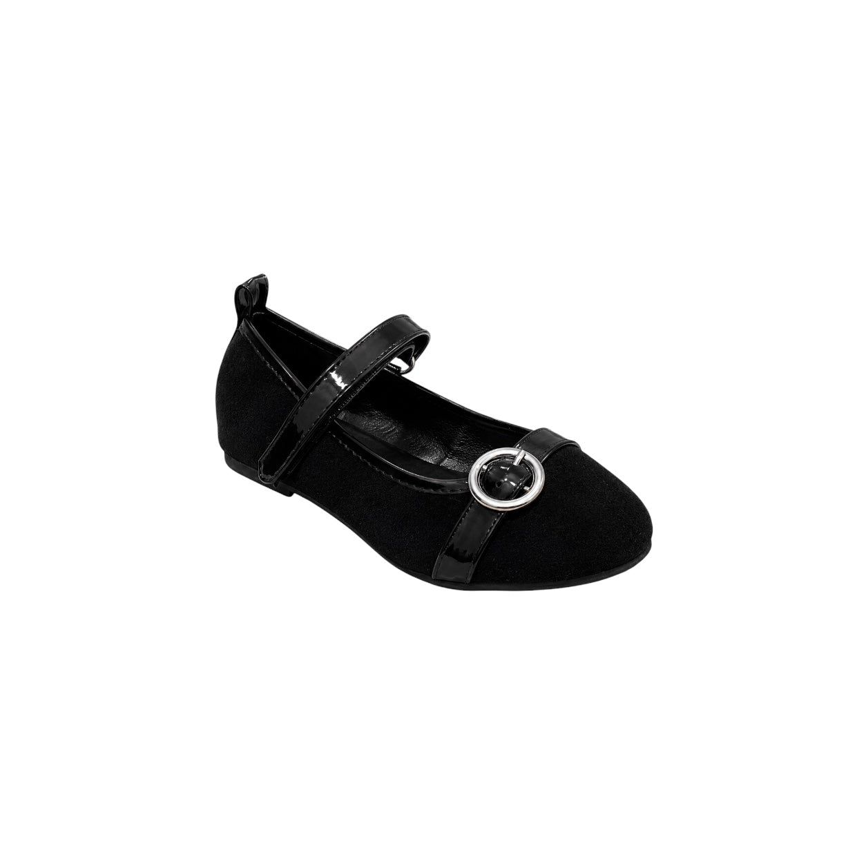Tendertoes Girls' Black Suede Mary Jane Dress Flats with Buckle Detail