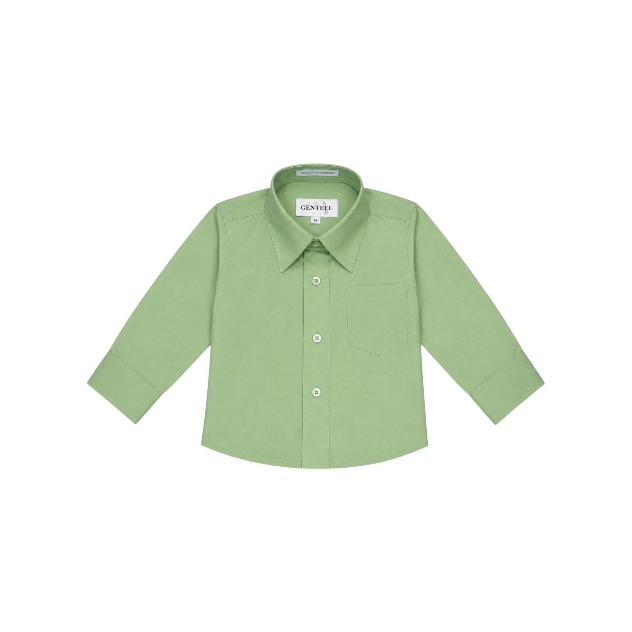 GENTEEL Mint Green Long Sleeve Baby Dress Shirt (6–9 Months)