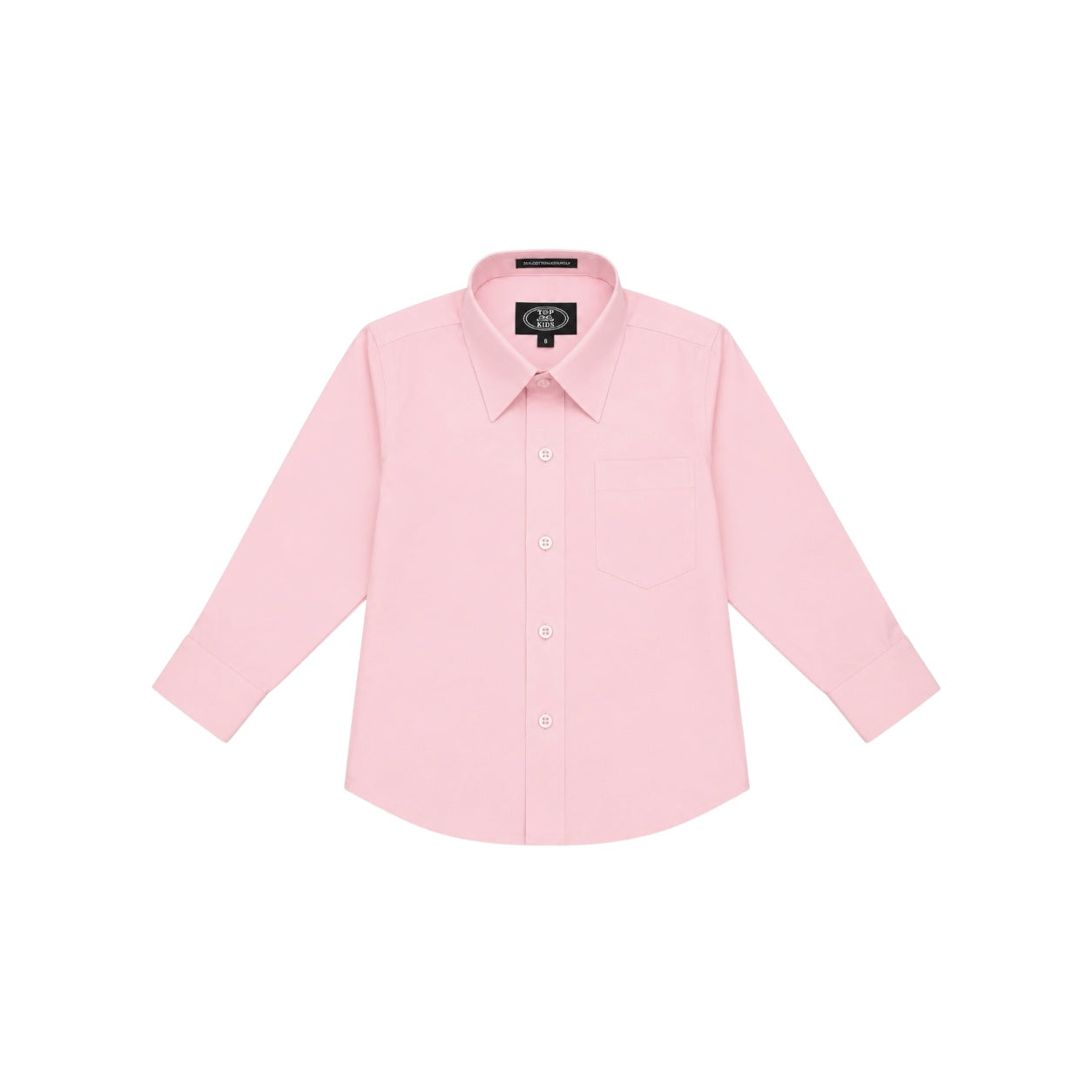Top Kids Modern Fit Classic Pink Long Sleeve Dress Shirt