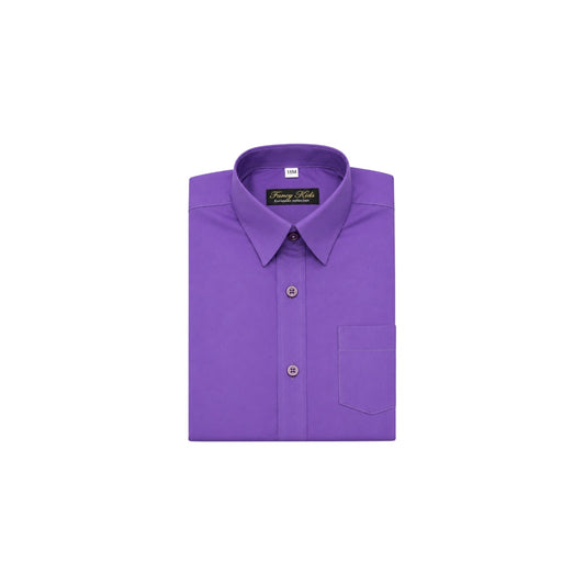 Fancy Kids Purple Long Sleeve Dress Shirt & Striped Tie Set
