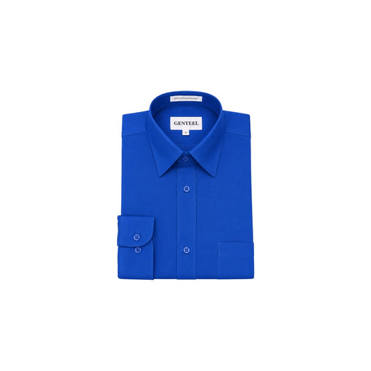 GENTEEL Classic Fit Royal Blue Long Sleeve Dress Shirt (Size 5)