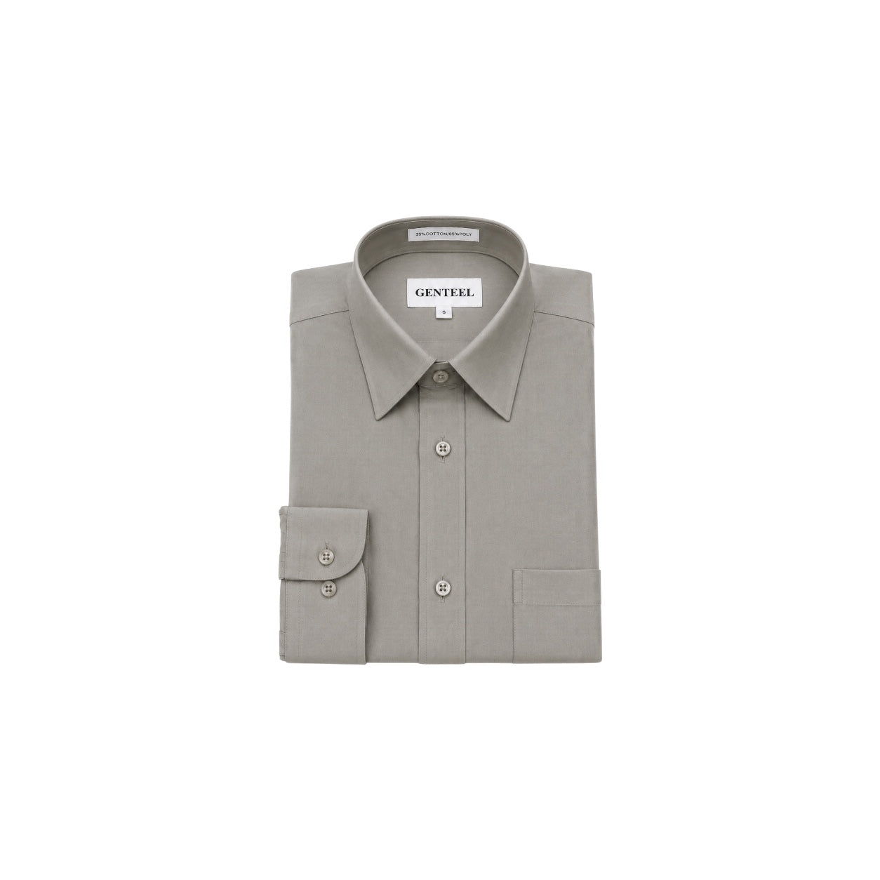 GENTEEL Classic Fit Olive Green Long Sleeve Dress Shirt (Size 2)