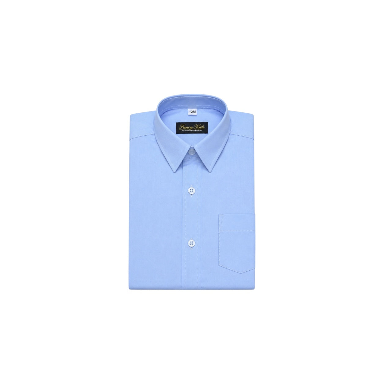Fancy Kids Light Blue Long Sleeve Dress Shirt & Striped Tie Set