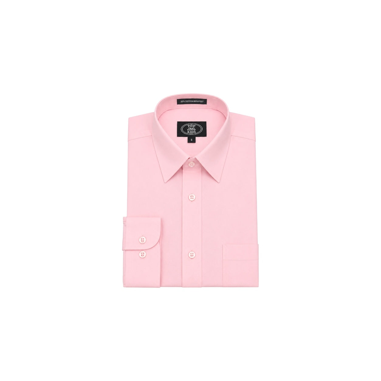 Top Kids Modern Fit Classic Pink Long Sleeve Dress Shirt