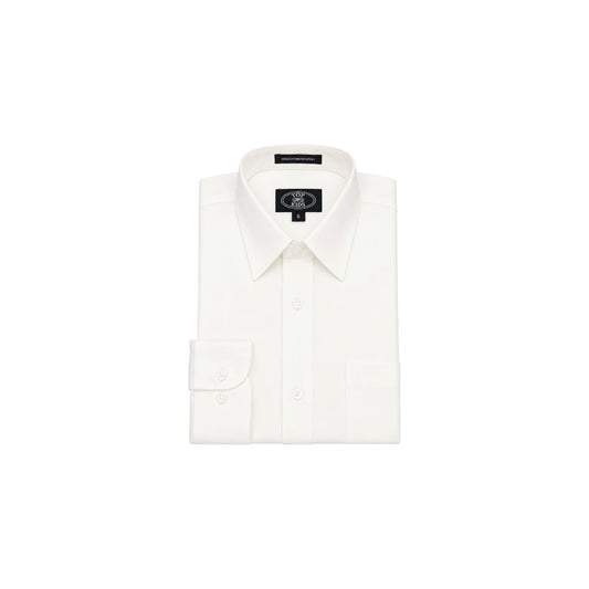 Top Kids Modern Fit Off White Long Sleeve Dress Shirt