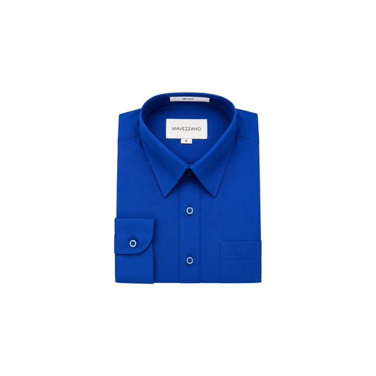 Mavezzano Slim-Fit Royal Blue Long Sleeve Dress Shirt