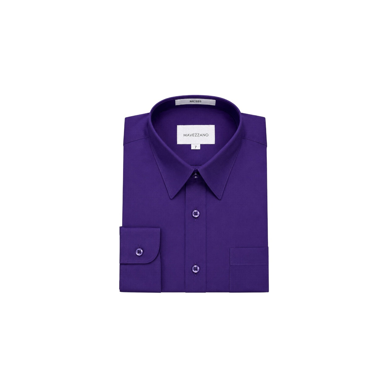 Mavezzano Slim-Fit Purple Long Sleeve Dress Shirt