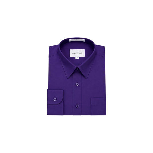 Mavezzano Slim-Fit Purple Long Sleeve Dress Shirt