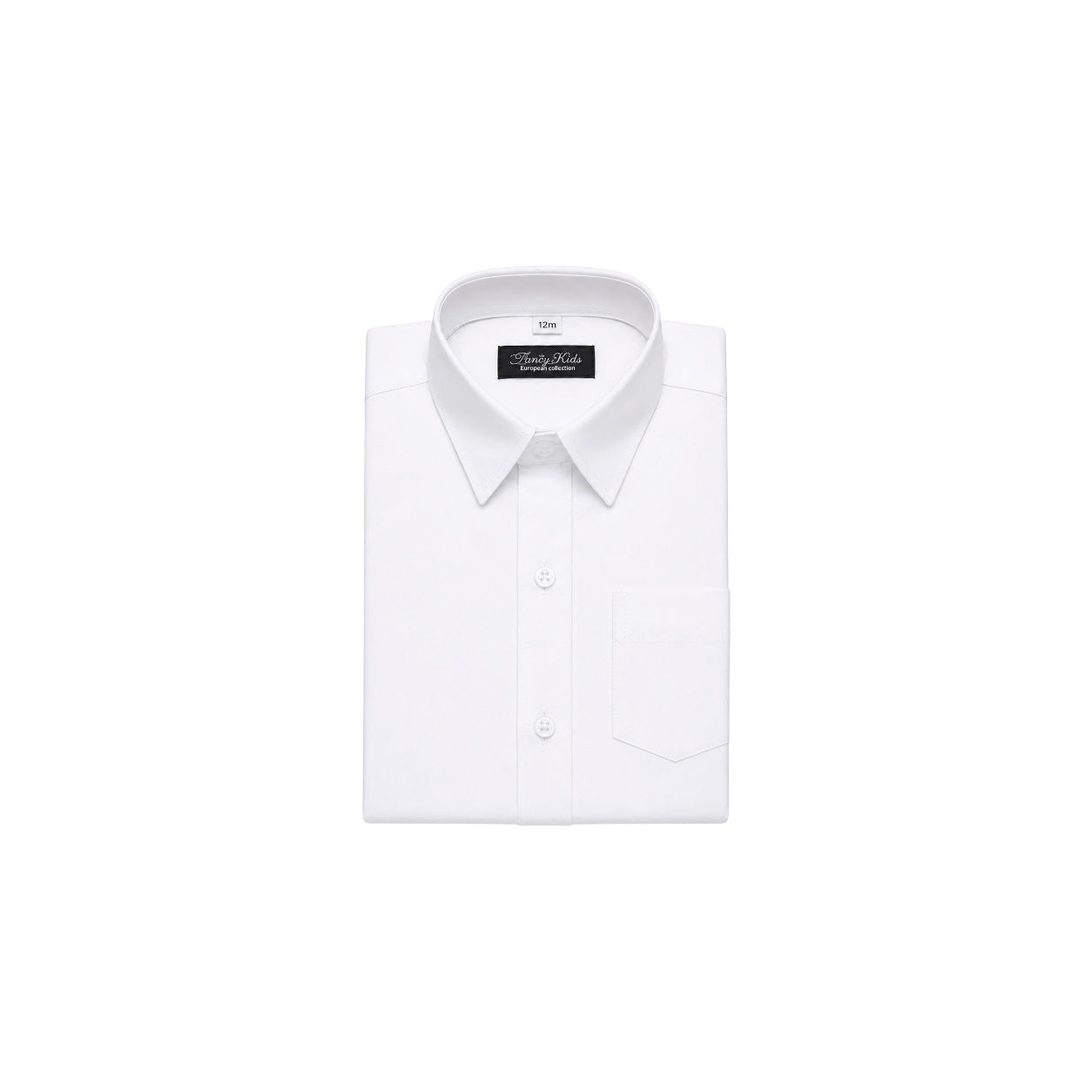 Fancy Kids White Long Sleeve Dress Shirt & Striped Tie Set