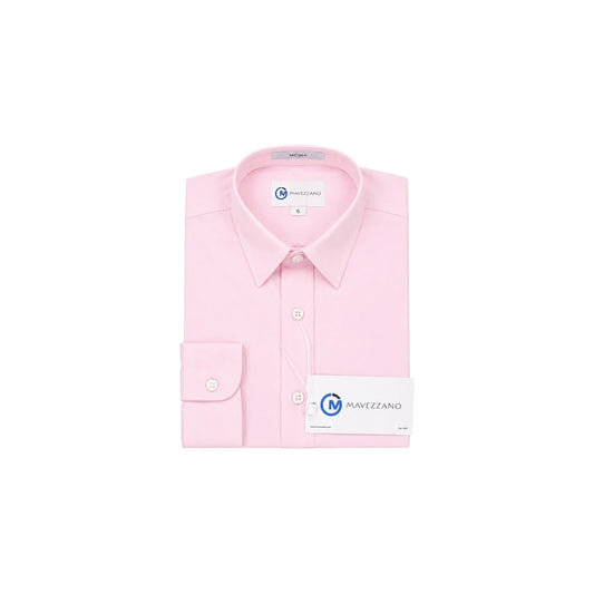 Mavezzano Modern Slim-Fit Soft Pink Long Sleeve Dress Shirt