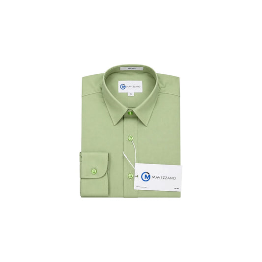 Mavezzano Modern Slim-Fit Sage Long Sleeve Dress Shirt