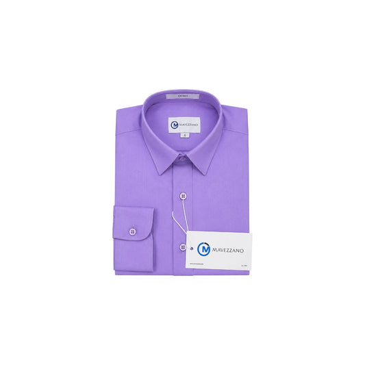Mavezzano Modern Slim-Fit Lavender Long Sleeve Dress Shirt