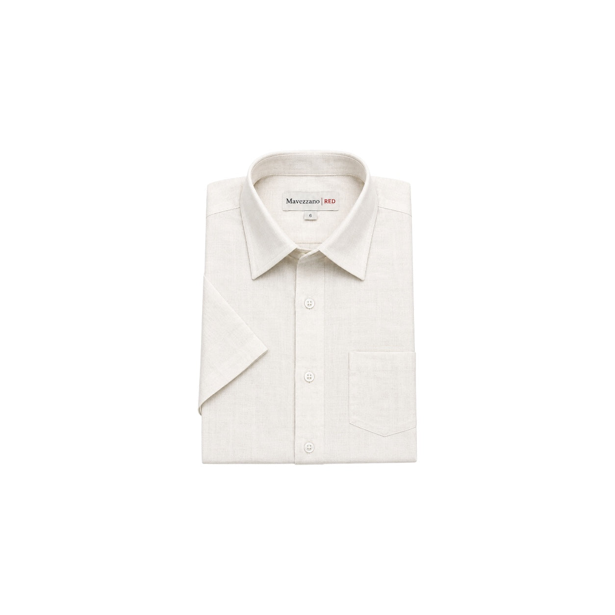 Mavezzano Boys' Off-White Linen Blend Short Sleeve Dress Shirt