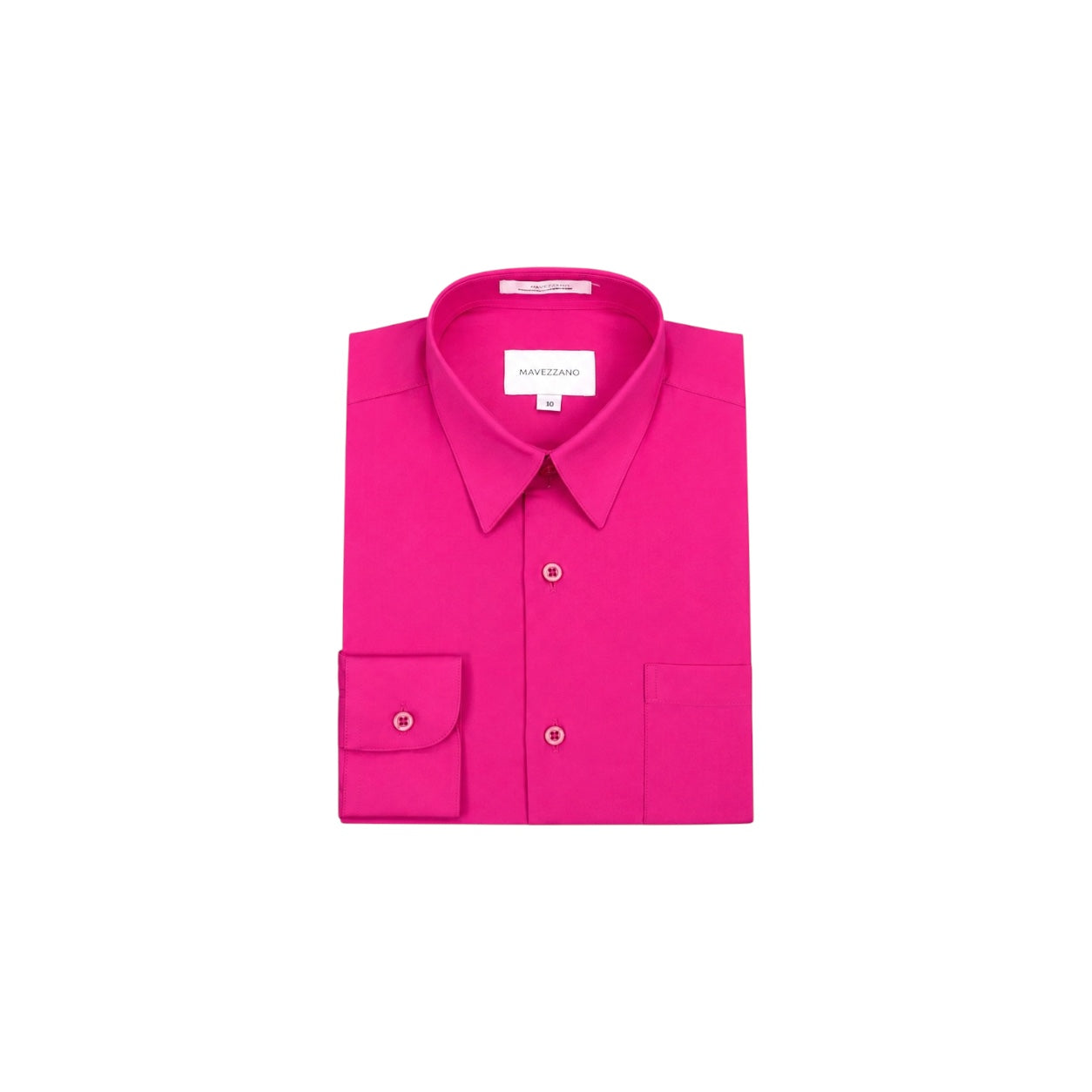 Mavezzano Slim-Fit Fuchsia Long Sleeve Dress Shirt