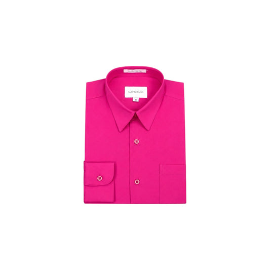 Mavezzano Slim-Fit Fuchsia Long Sleeve Dress Shirt