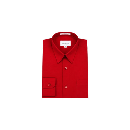 Mavezzano Slim-Fit Red Long Sleeve Dress Shirt