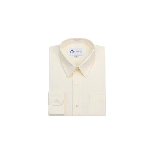 Mavezzano Slim-Fit Ivory Long Sleeve Dress Shirt