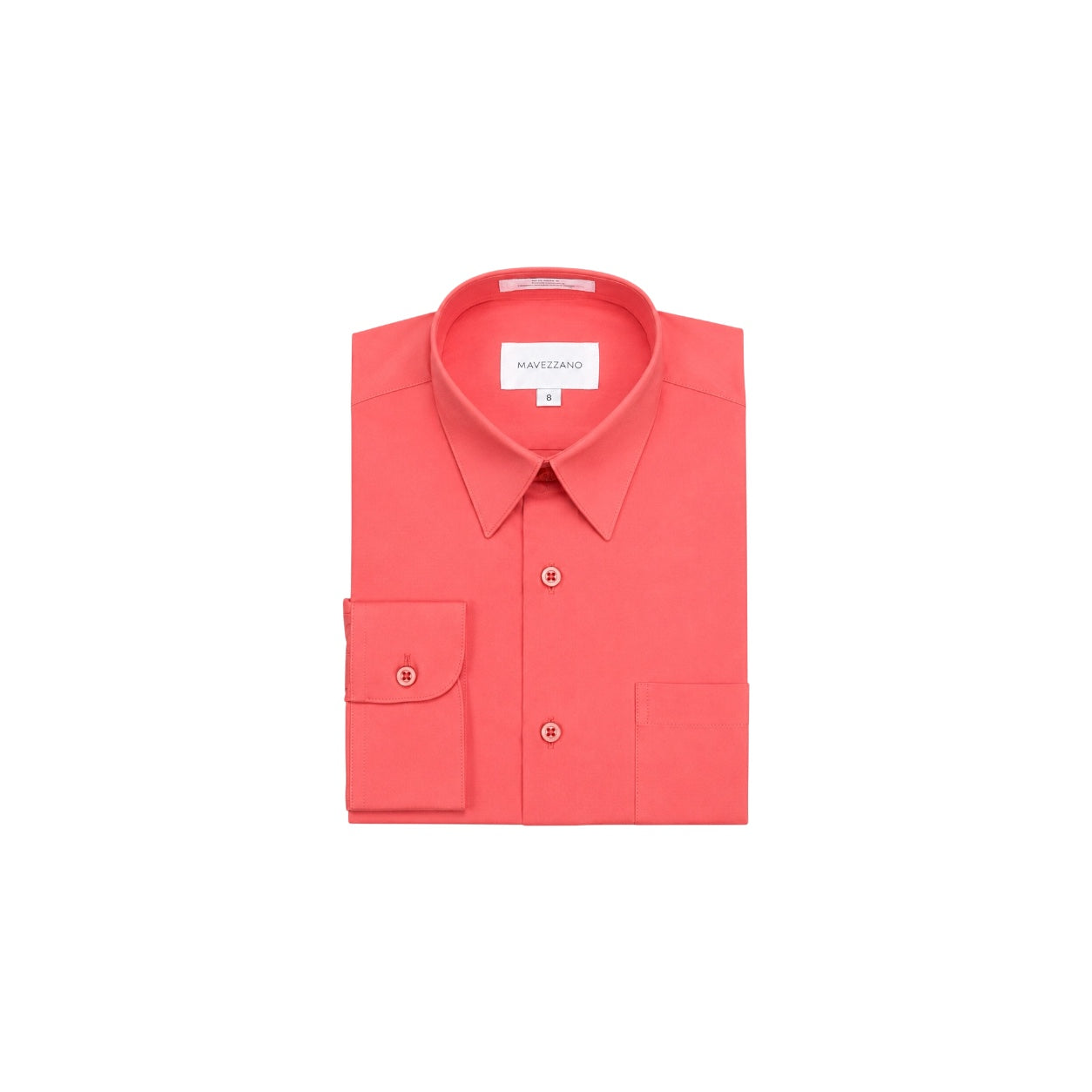Mavezzano Slim-Fit Coral Long Sleeve Dress Shirt