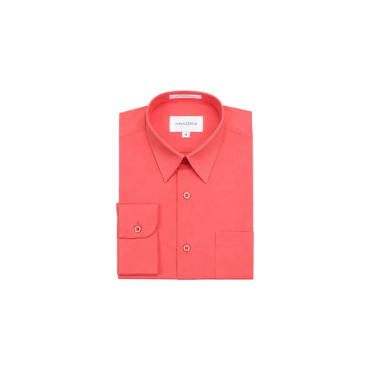 Mavezzano Slim-Fit Coral Long Sleeve Dress Shirt