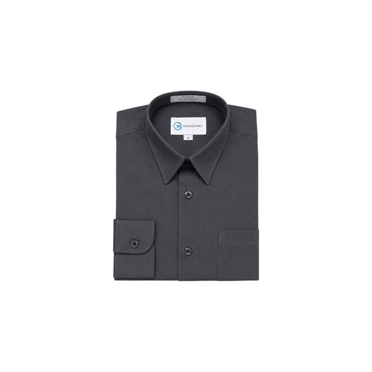 Mavezzano Slim-Fit Charcoal Long Sleeve Dress Shirt