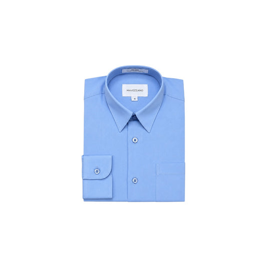Mavezzano Slim-Fit Light Blue Long Sleeve Dress Shirt