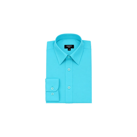 Ernesto Italy Aqua Modern Fit Dress Shirt