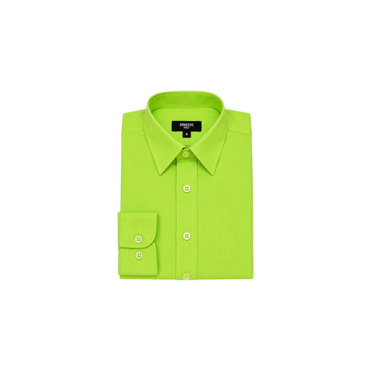 Ernesto Italy Lime Green Modern Fit Dress Shirt