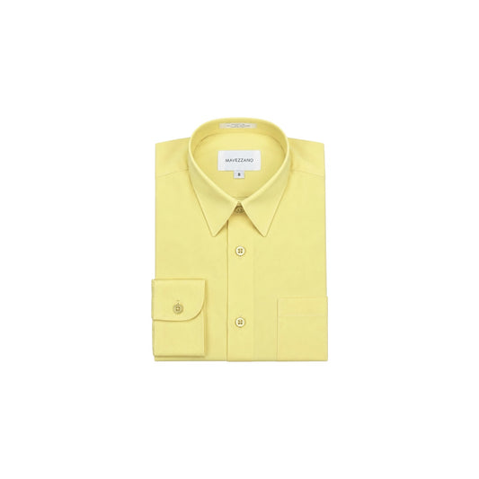 Mavezzano Slim-Fit Yellow Long Sleeve Dress Shirt
