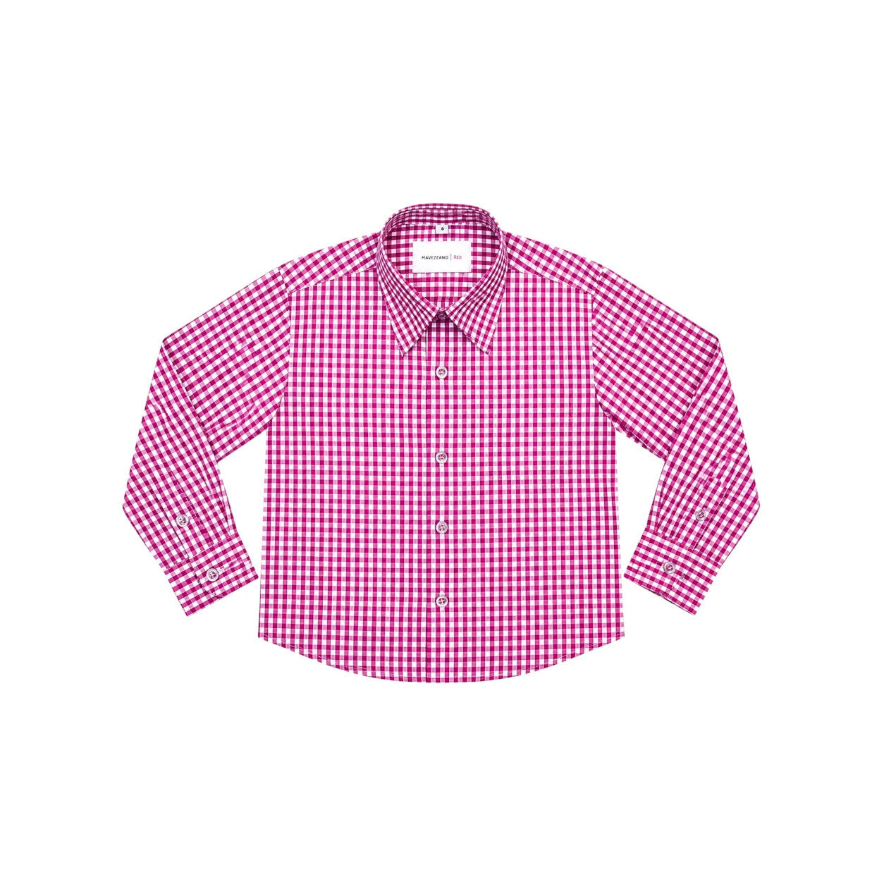 Mavezzano Regular Fit Berry & White Check Boys' Dress Shirt