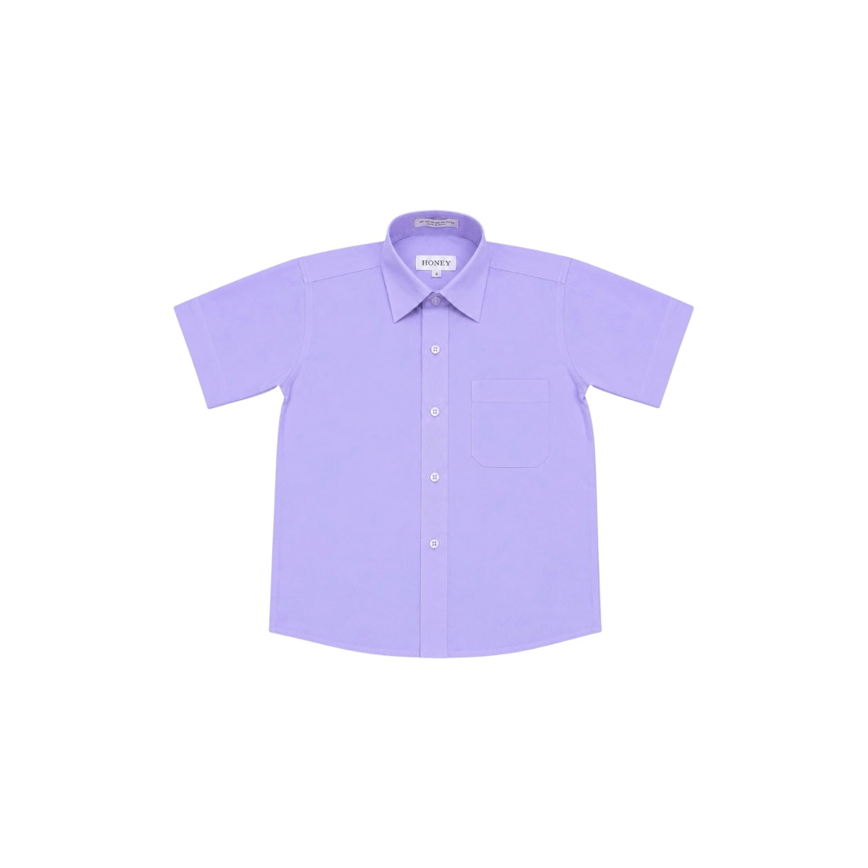 HONEY Boys' Regular Fit Lavender Short Sleeve Dress Shirt