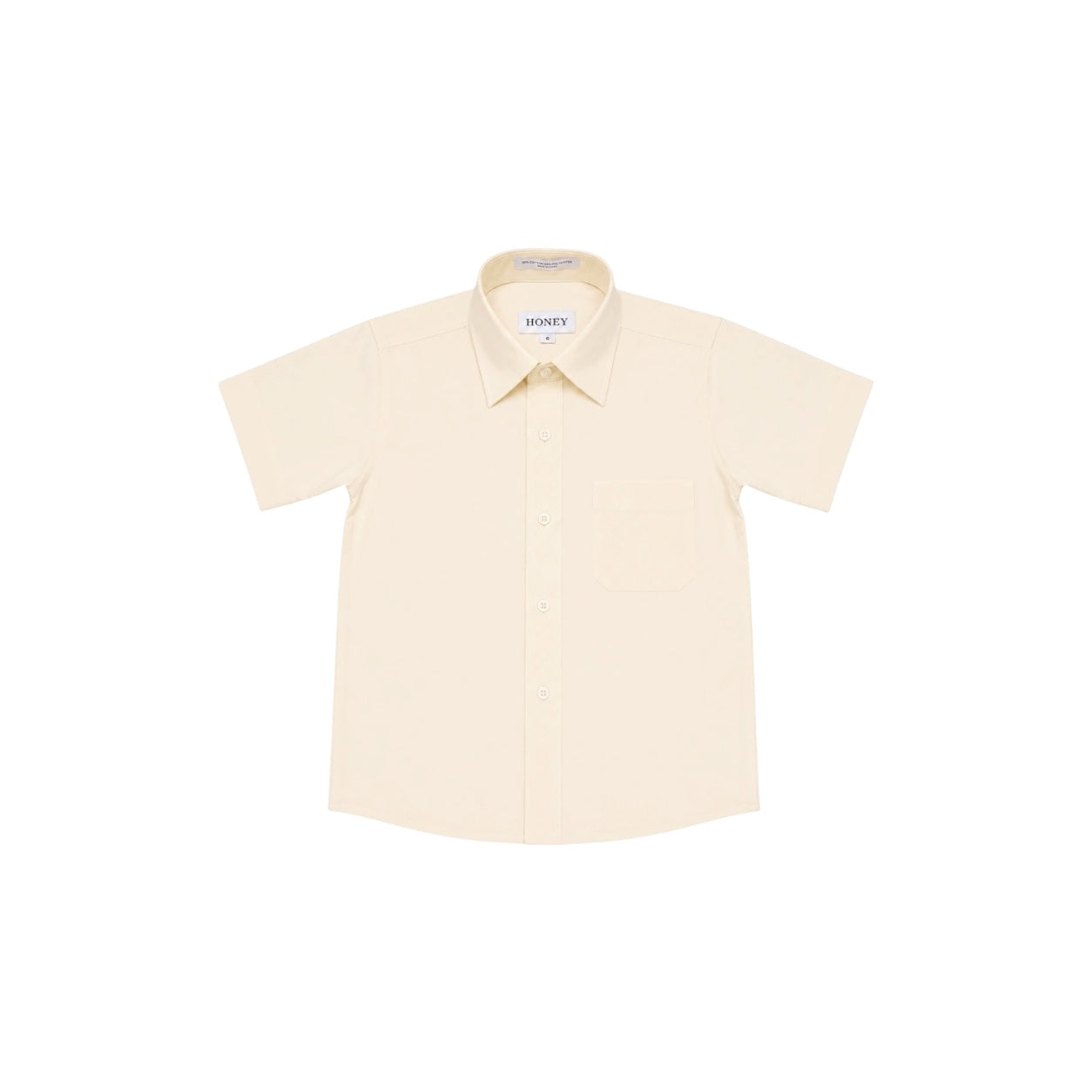 HONEY Boys' Regular Fit Ivory Short Sleeve Dress Shirt