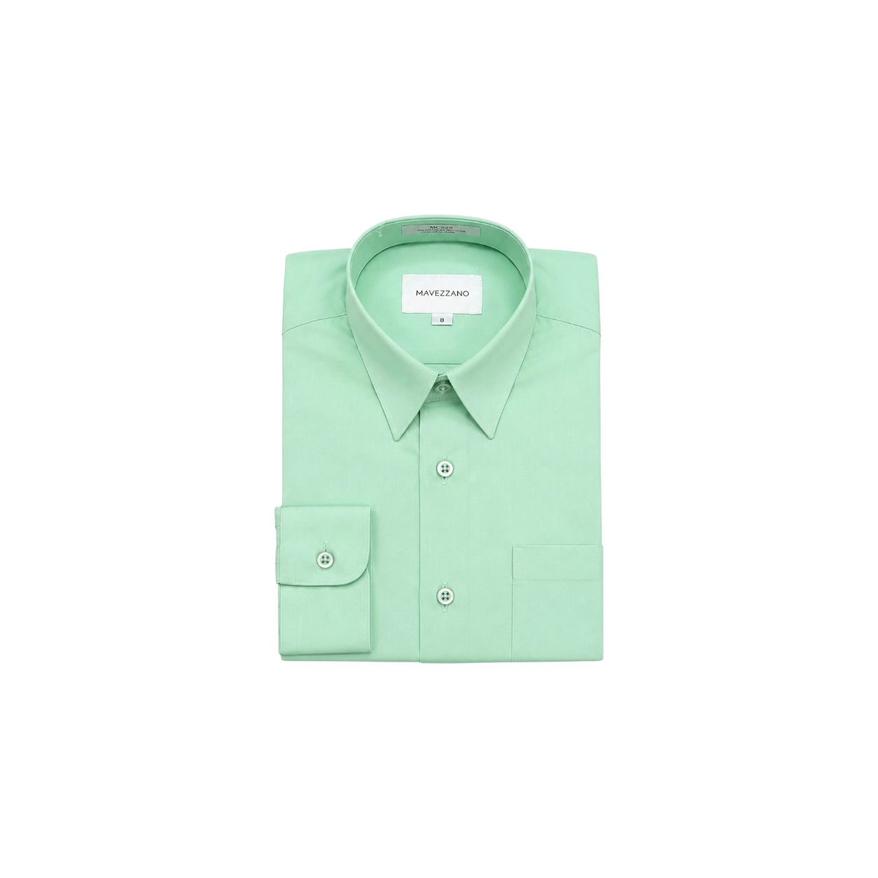 Mavezzano Slim-Fit Mint/Lime Green Long Sleeve Dress Shirt