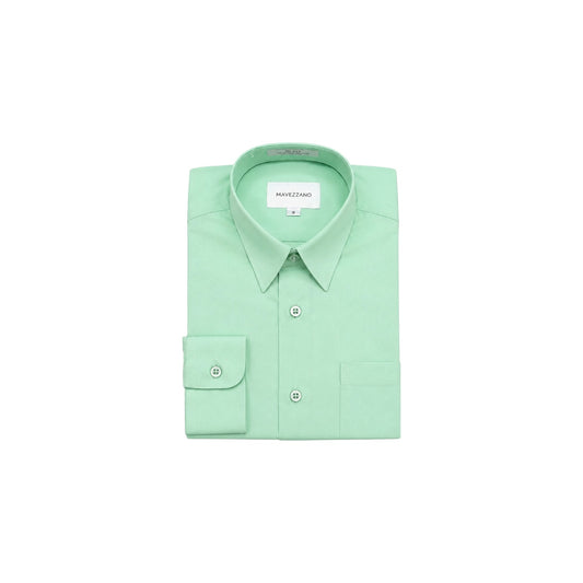 Mavezzano Slim-Fit Mint/Lime Green Long Sleeve Dress Shirt