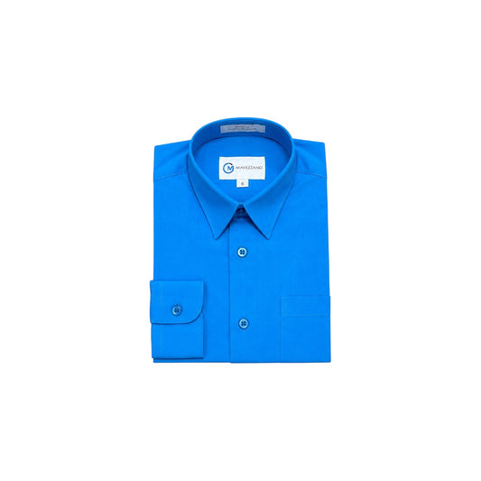 Mavezzano Slim-Fit Bright Blue Long Sleeve Dress Shirt