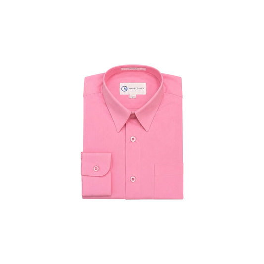 Mavezzano Slim-Fit Medium Pink Long Sleeve Dress Shirt