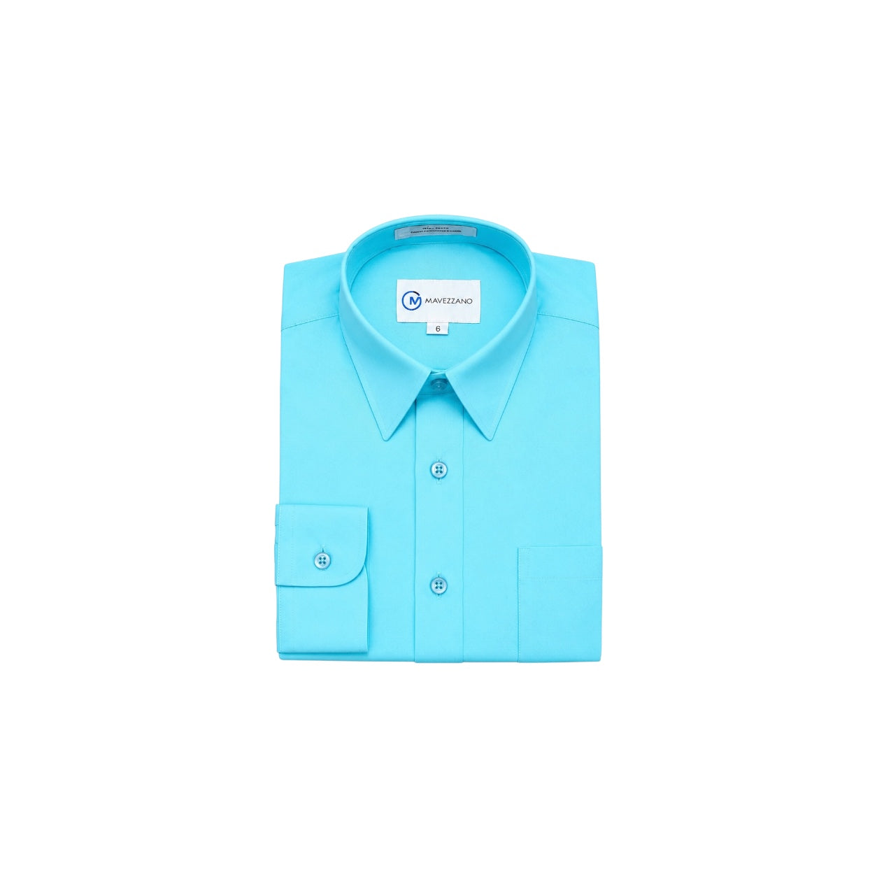 Mavezzano Slim-Fit Columbia Blue Long Sleeve Dress Shirt