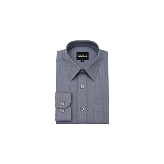 Ernesto Grey Textured Modern Fit Long Sleeve Dress Shirt (Size 6)