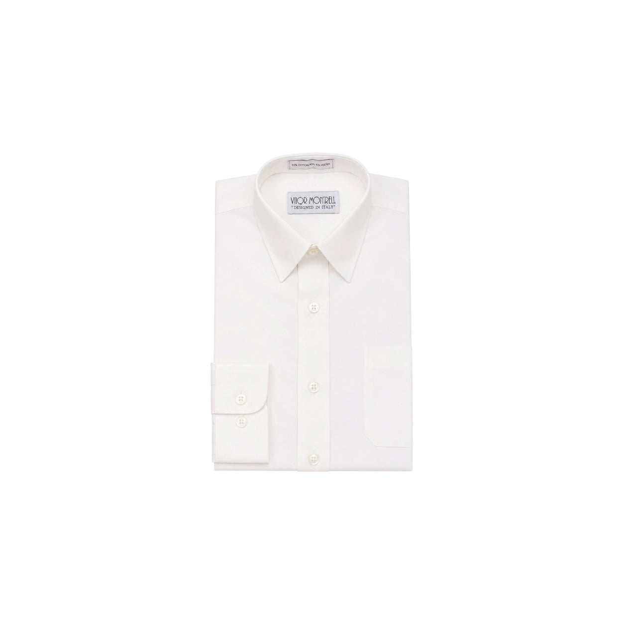 VIOR MONTRELL Modern-Fit Off-White Long Sleeve Dress Shirt