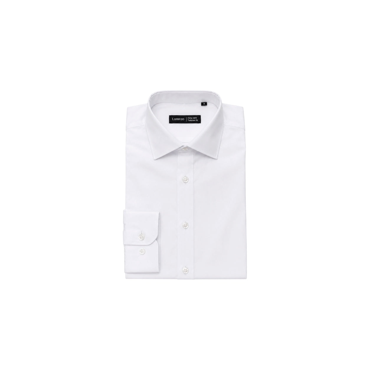 Lorenzo Tailored-Fit White Long-Sleeve Dress Shirt